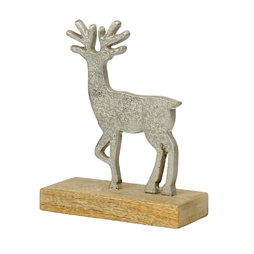 WOOD & ALUMINIUM DEER (NATURAL)